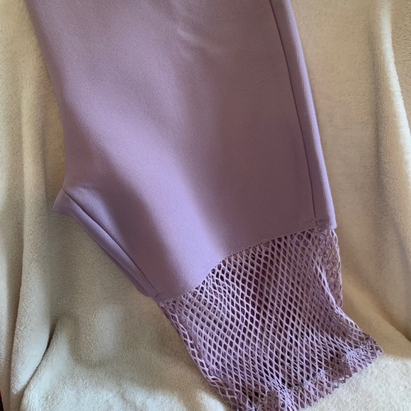 Fashion Nova Cardi B Women's Lavender Purple Mesh Bike Short Legging Capris Sz M - Picture 2 of 10